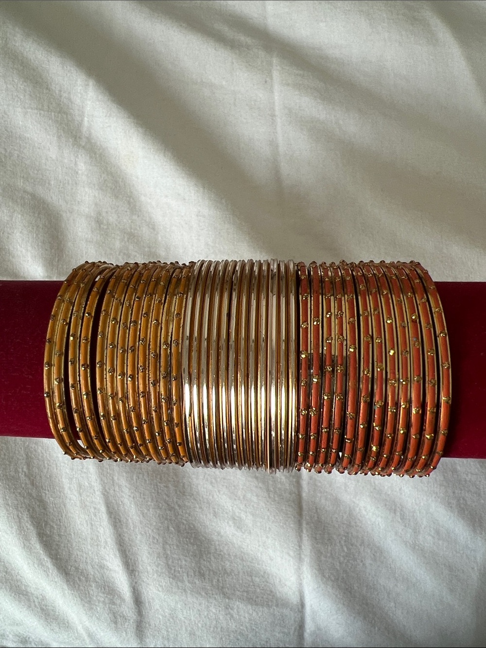 Kids Classic Gold-Tone and Orange Bangle Set Girls ages 4-5 year old
